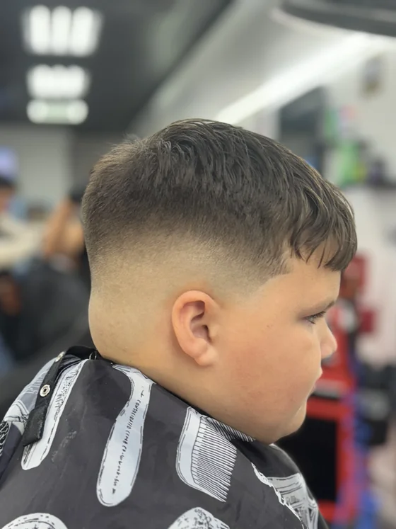 Kids fade with clean line up by barber Dayan at Yovany Barbershop #3, North Fort Myers FL